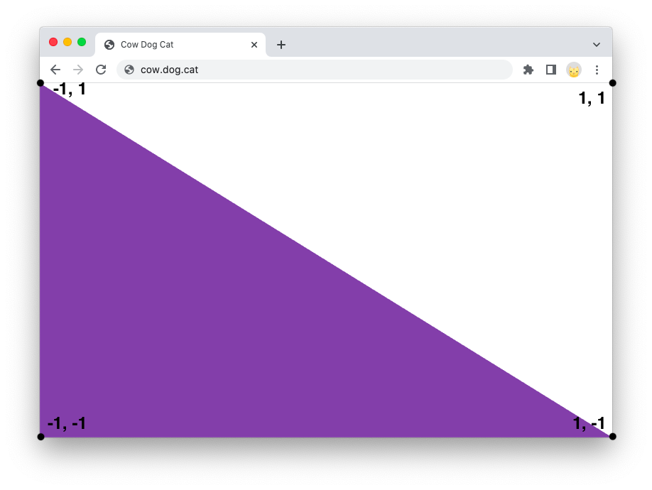 The clip space coordinate system