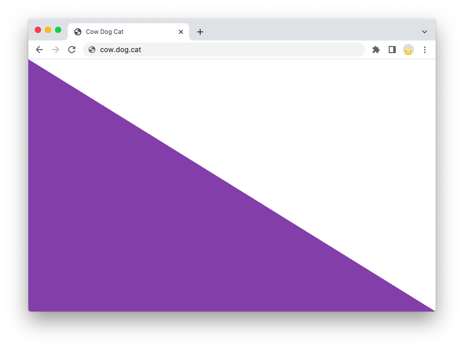 A triangle in a viewport